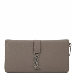 Y-Line Zip Long Wallet, Warm Taupe (S)