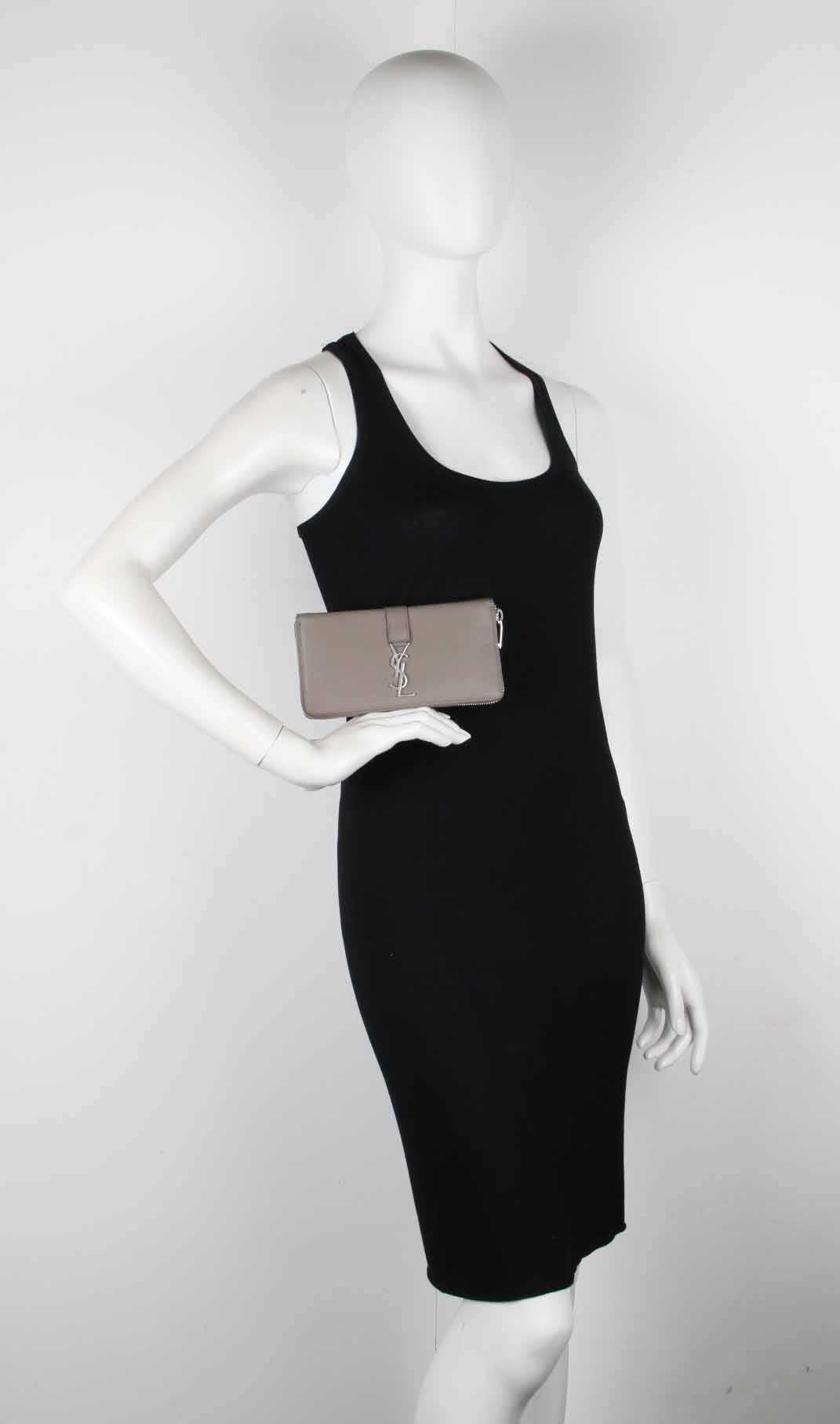 Y-Line Zip Long Wallet, Warm Taupe (S)