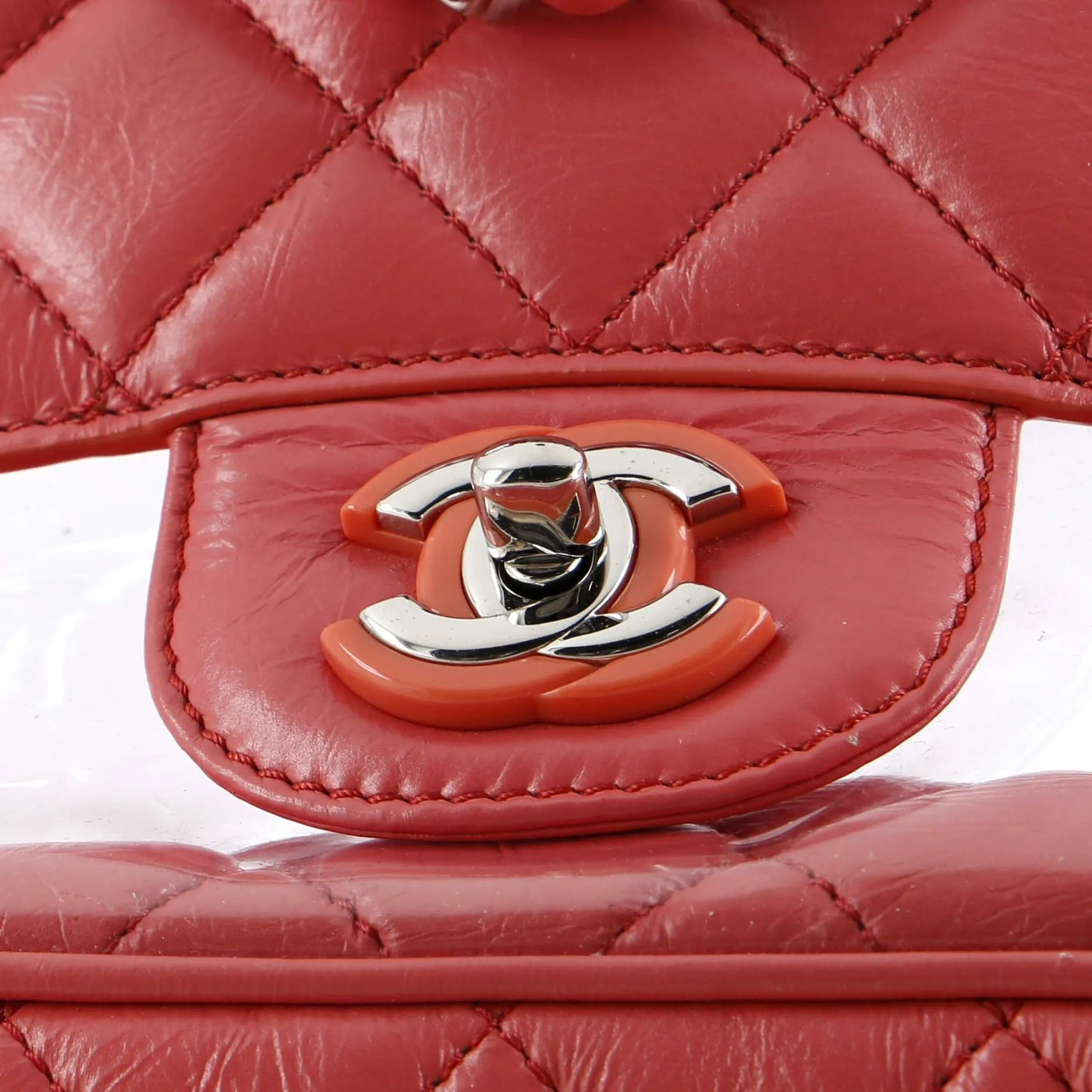 Zip Around Flap Backpack Quilted Crumpled Calfskin and PVC Small