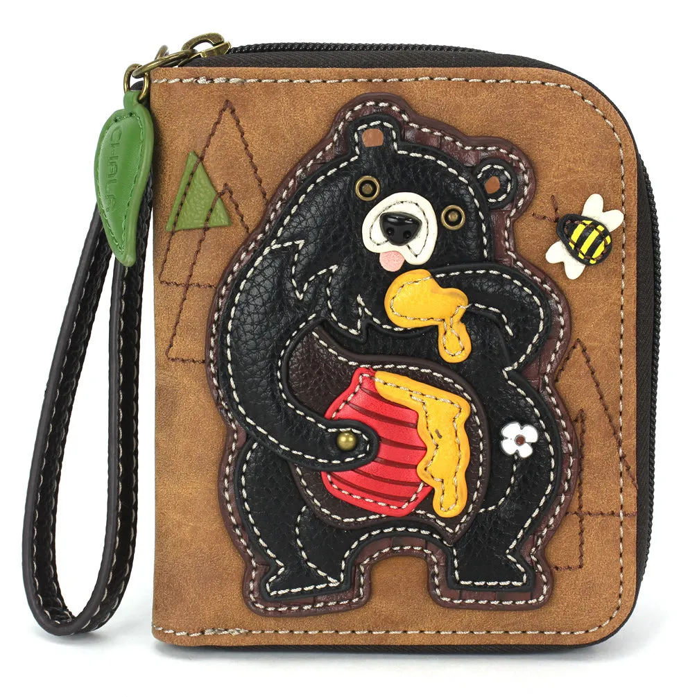 Zip-Around Wallet - Black Bear