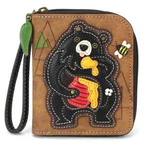 Zip-Around Wallet - Black Bear