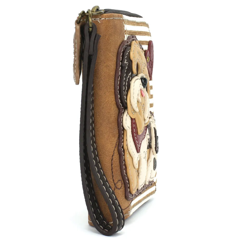 Zip Around Wallet - Brown Shih Tzu