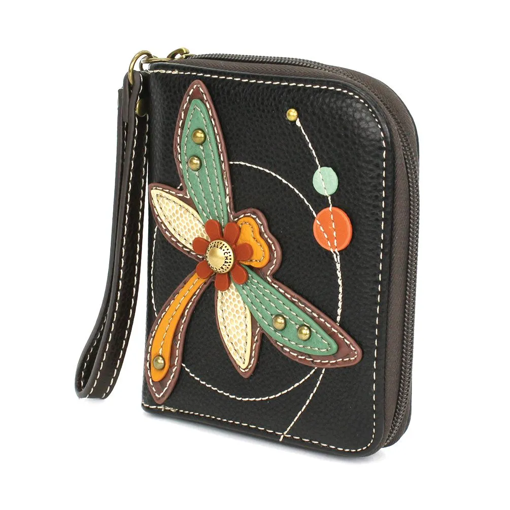 Zip Around Wallet - Dragonfly (Black)