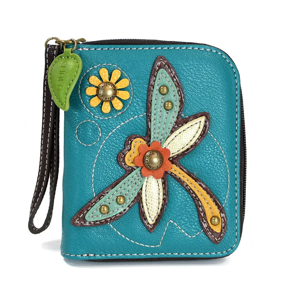 Zip Around Wallet - Dragonfly (Turquoise)