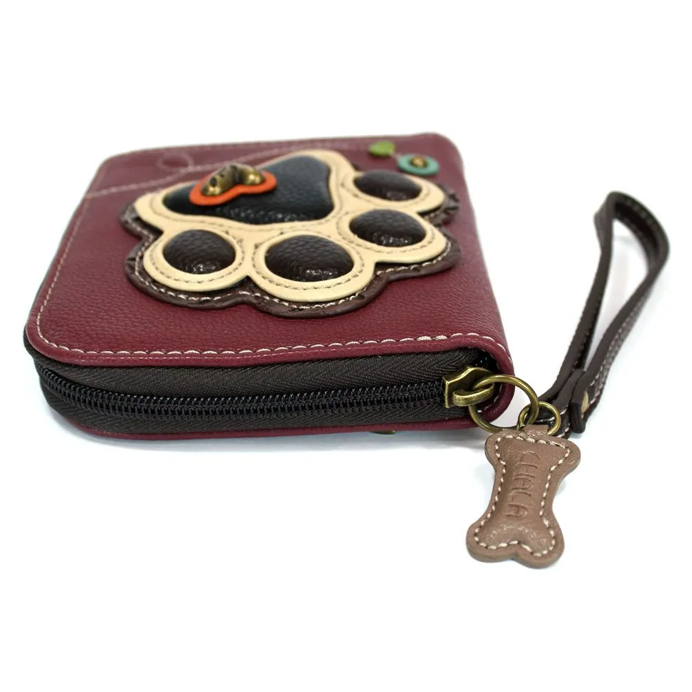 Zip Around Wallet - Ivory Pawprint