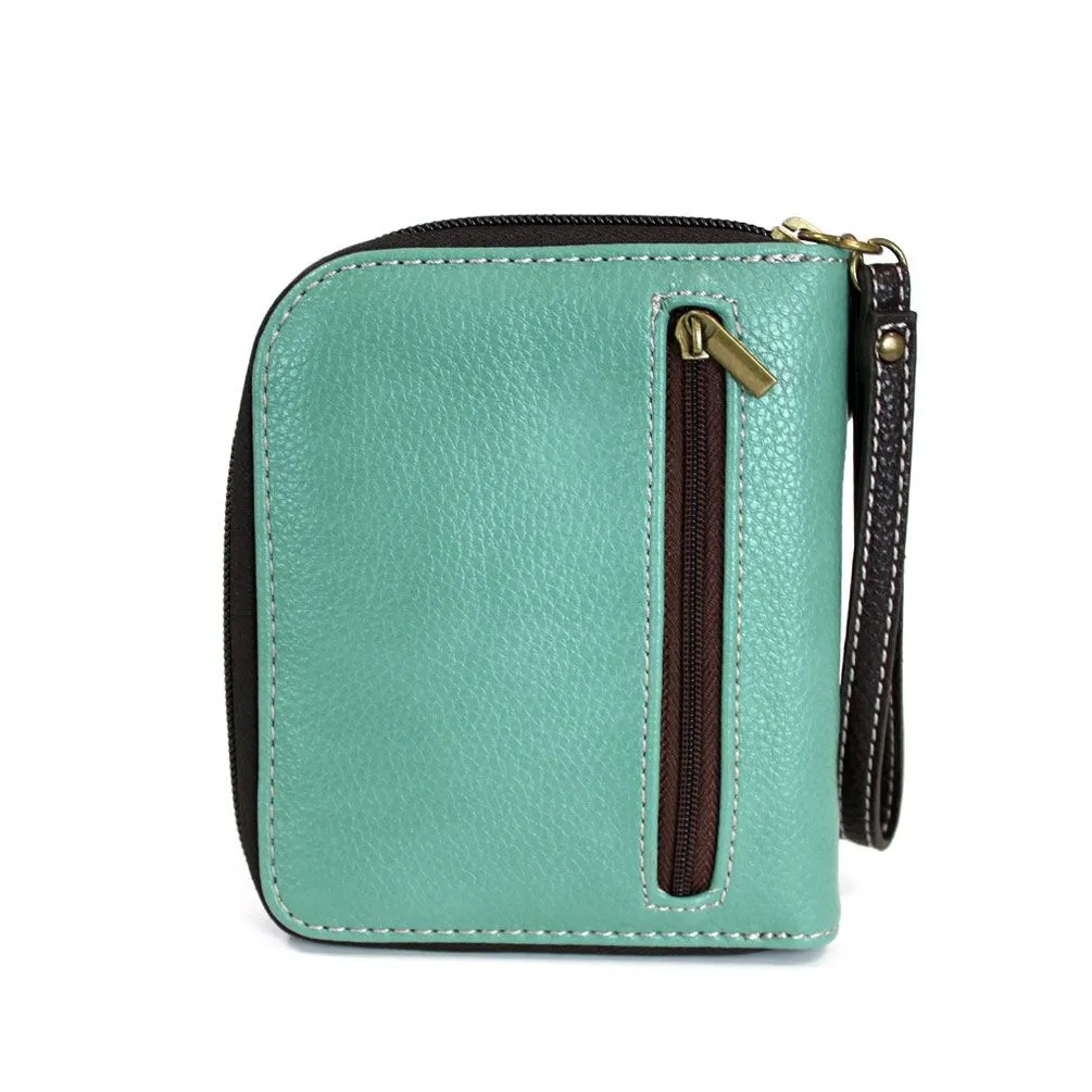 Zip Around Wallet - Owl II (Teal)
