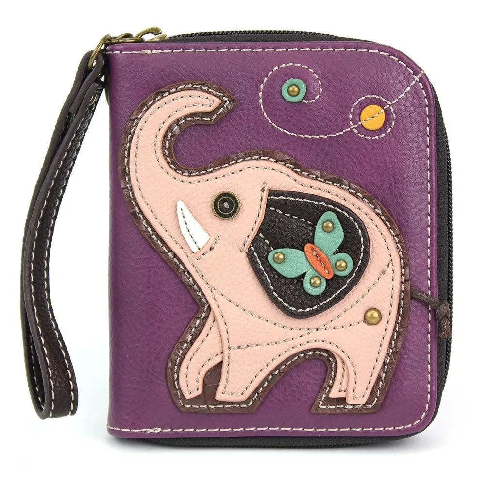 Zip Around Wallet - Pink Elephant