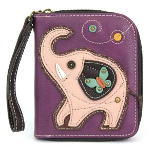 Zip Around Wallet - Pink Elephant