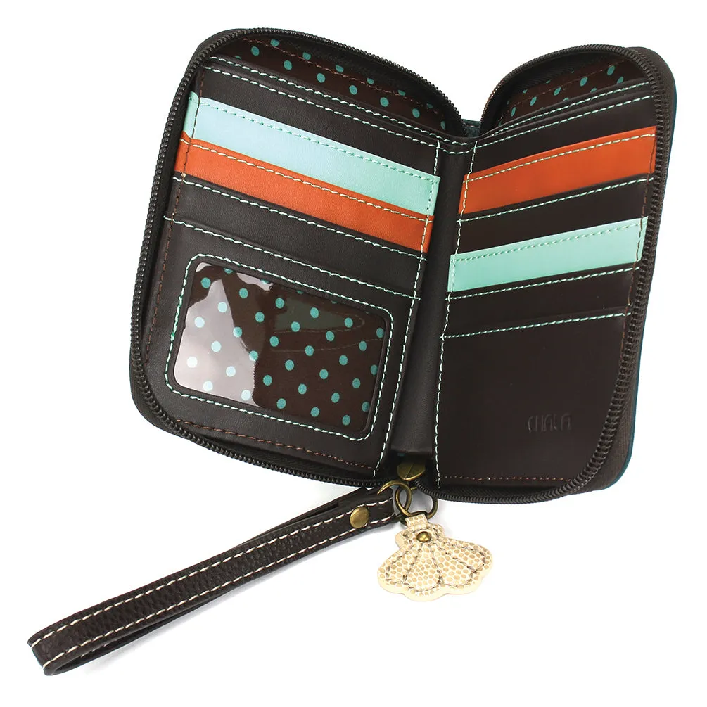 Zip Around Wallet - Teal Crab