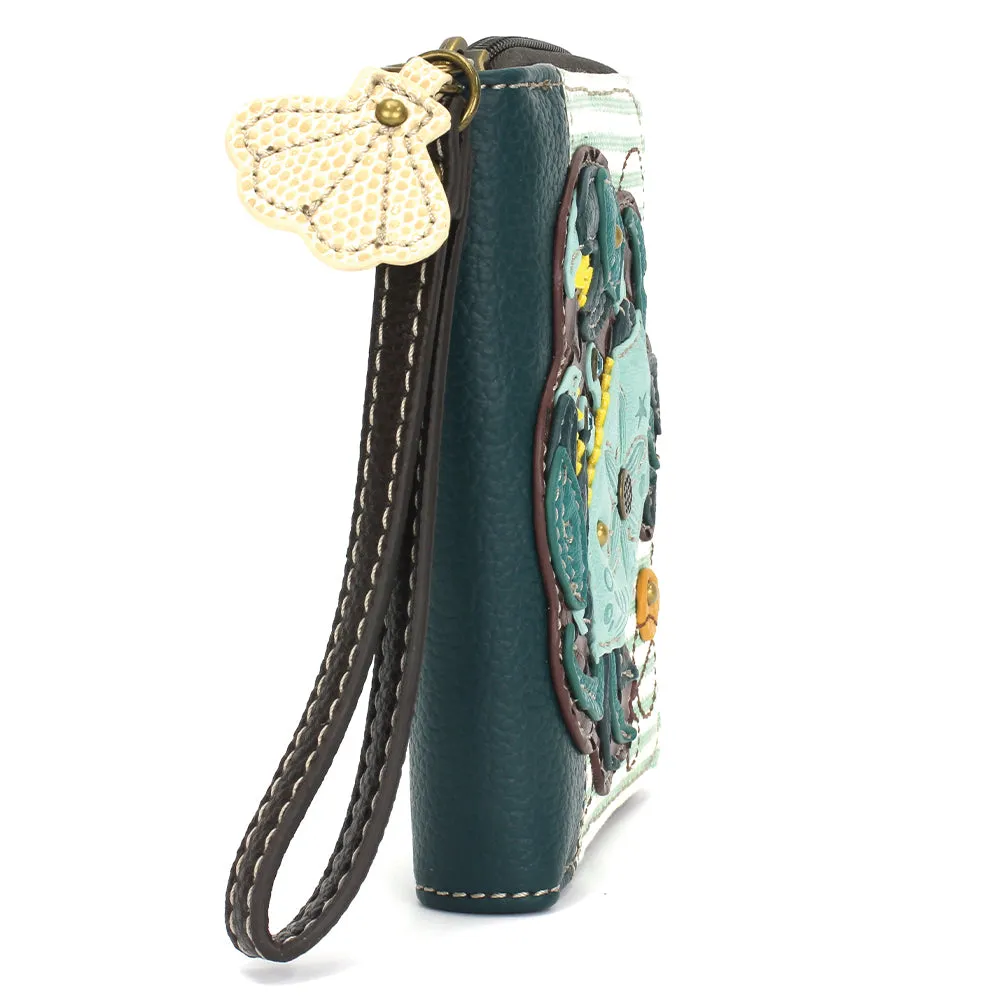 Zip Around Wallet - Teal Crab