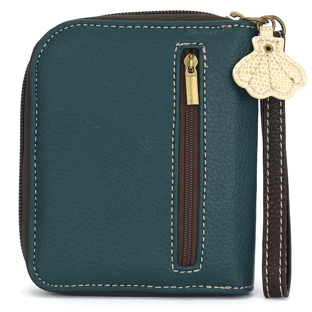 Zip Around Wallet - Teal Crab