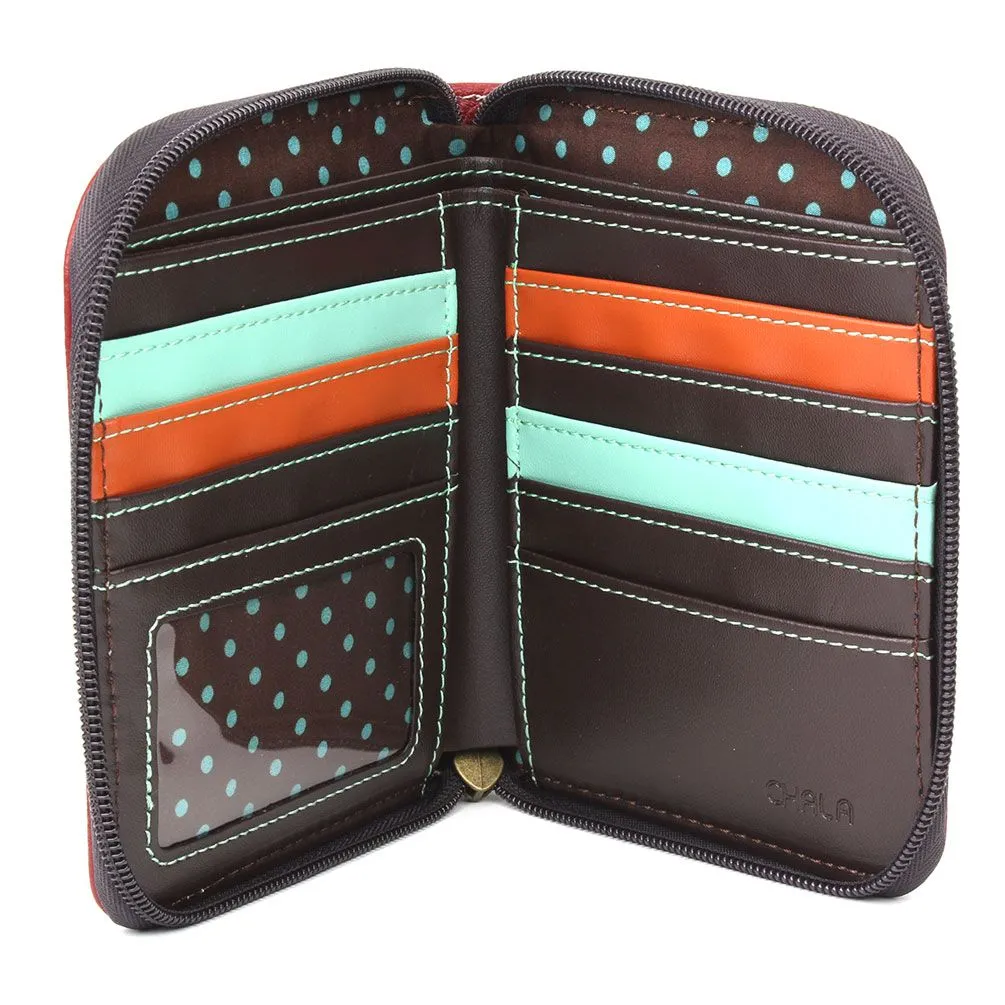 Zip Around Wallet - Teal Pawprint