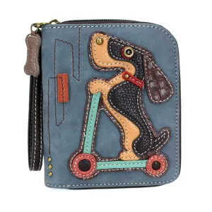 Zip Around Wallet - Wiener Dog Scooter