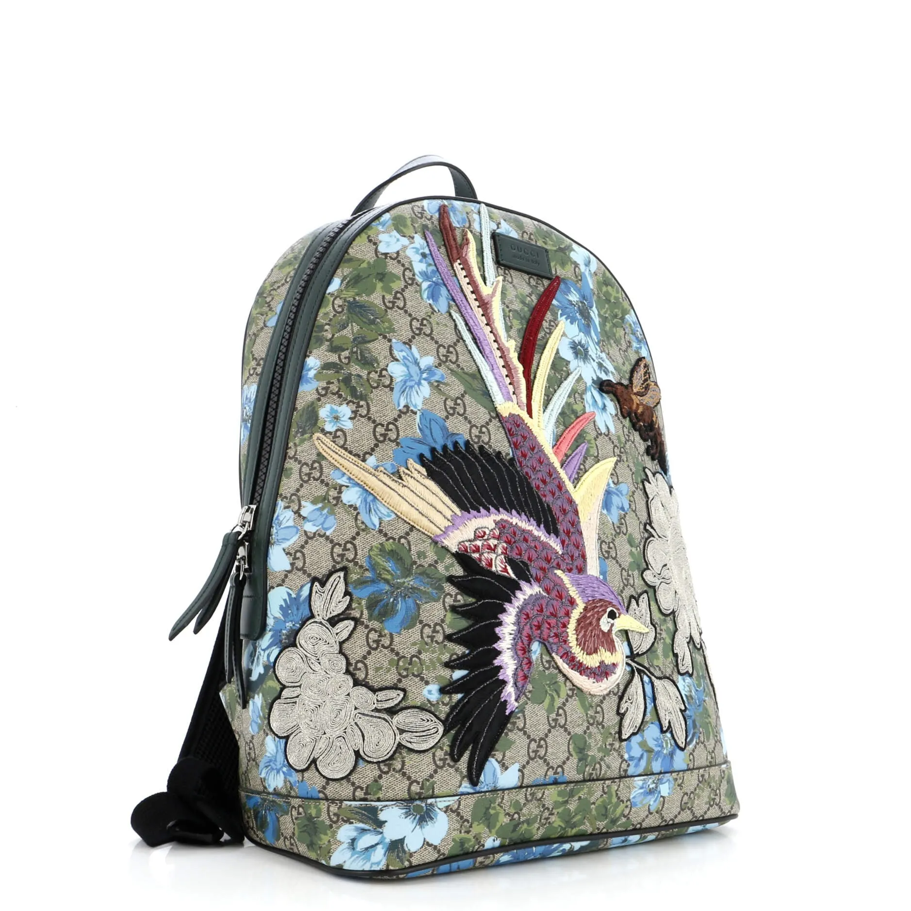 Zip Backpack Embroidered Printed GG Coated Canvas Medium