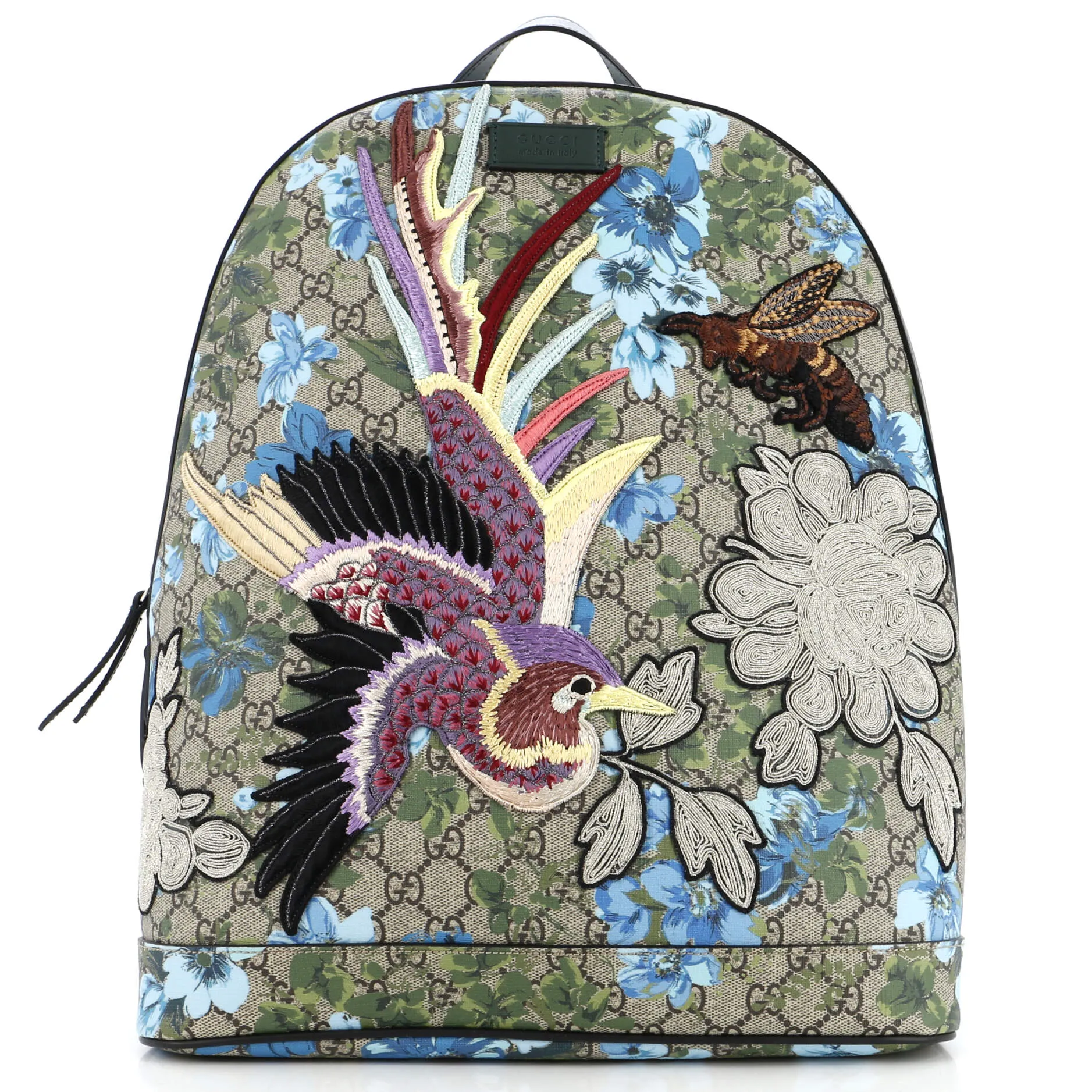 Zip Backpack Embroidered Printed GG Coated Canvas Medium