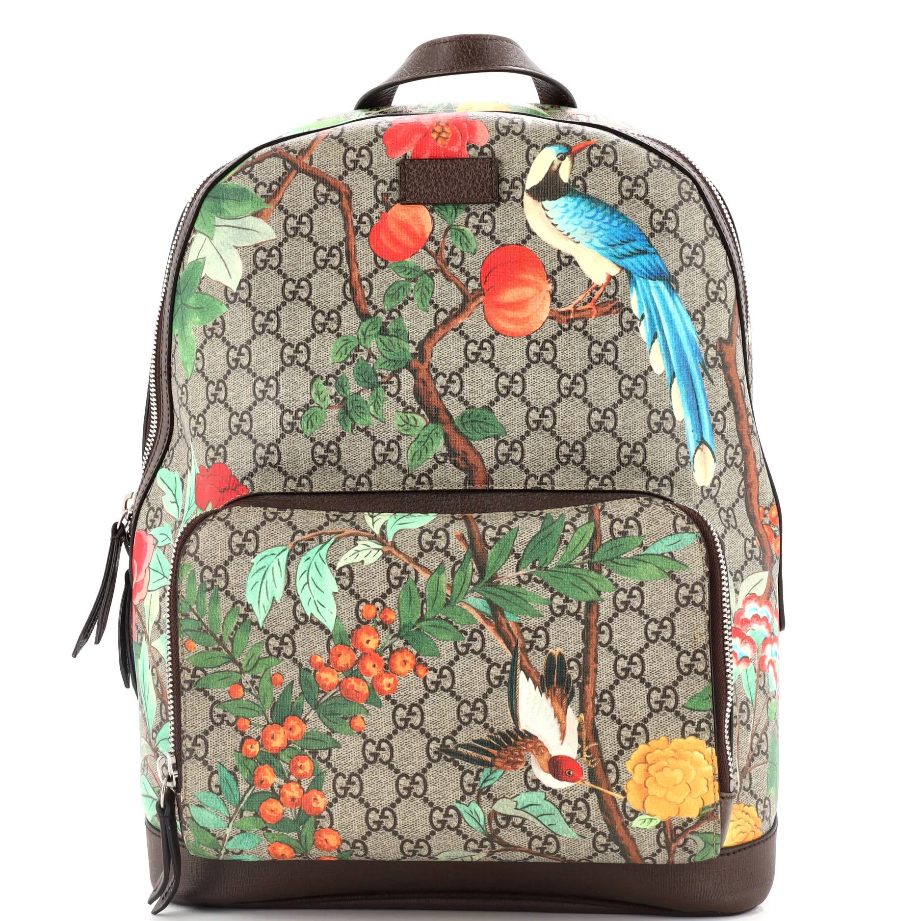 Zip Pocket Backpack Tian Print GG Coated Canvas Medium